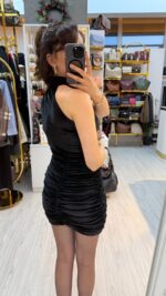 KADİFE KISA ELBİSE - Görsel 4