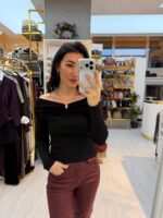 AKSESUARLI OMZU AÇIK TRİKO - Görsel 4
