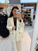 KRUVAZE BEYAZ BLAZER CEKET - Görsel 8