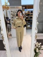 KEMERLİ BEJ PANTOLON