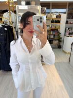 BEYAZ  BELDEN OTURTMALI GÖMLEK